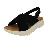 Clarks Ladies Clarks Cross Detailed Chunky Sole Slingback Sandals DashLite Wish - Black - UK 3