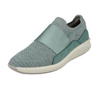 Clarks Ladies Clarks Elasticated Strap Detailed Trainers Un Rio Knit - Turquoise - UK 4
