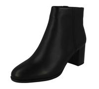 Clarks Ladies Clarks Elegant Heeled Ankle Boots Freva55 Zip - Black - UK 7 - E
