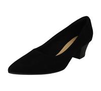 Clarks Ladies Clarks Elegant Low Heel Shoe Teresa Step - Black Suede - UK 6