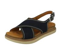 Clarks Ladies Clarks Flat Buckle Fastening Summer Sandals Arwell Sling - Navy - UK 6
