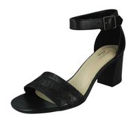 Clarks Ladies Clarks Heeled Ankle Strap Sandals Jocelynne Cam - Black - UK 6