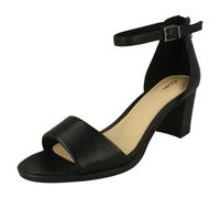 Clarks Ladies Clarks Heeled Strappy Sandals Kaylin60 2Part - Black - UK 5