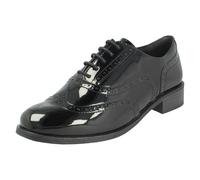 Clarks Ladies Clarks Lace Up Smart Brogue Shoes Havisham Oak - Black Patent - UK 6