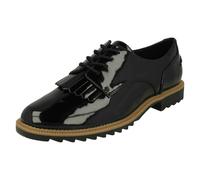 Clarks Ladies Clarks Lace Up Smart Shoes Griffin Mabel - Black - UK 4.5