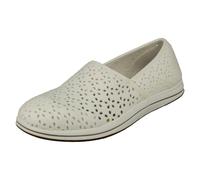Clarks Ladies Clarks Lightweight Cloudstepper Loafer Style Shoes Brinkley Emily - White - UK 6