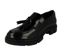Clarks Ladies Clarks Loafer Style Flat Slip On Shoe Teala Loafer - Black Patent - UK 4