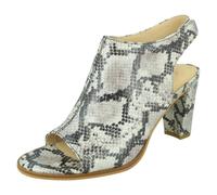 Clarks Ladies Clarks Peep Toe Heels Kaylin85 Sling - Grey Snake - UK 5.5