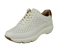 Clarks Ladies Clarks Punched Hole Detailed Summer Shoes Tivoli Grace - Off White - UK 5