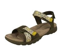 Clarks Ladies Clarks Sandals With Adjustable Straps Amanda Sprint - Olive - UK 8