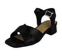 (Black, UK 5.5) Ladies Clarks Square Toe Sandals - Serina 35 Cross
