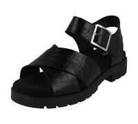 Clarks Women's Orinoco Cross Sandal, Black Interest, 8 UK