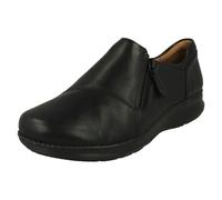 Clarks Ladies Clarks Unstructured Wedge Sole Shoes Appley Zip - Black - UK 3