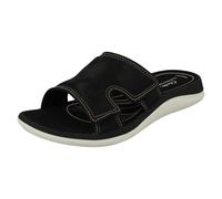 Clarks Ladies Cloudsteppers By Clarks Camo Detailed Mule Sandals Glide Bay 2 - Black - UK 3