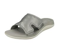 Clarks Ladies Cloudsteppers By Clarks Camo Detailed Mule Sandals Glide Bay 2 - Metallic - UK 5