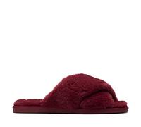 Clarks Ladies Cross Detailed Mule Slippers Dream Lux - Merlot Textile - UK Size 8D - EU Size 42 - US Size 10.5M