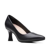 Clarks Ladies Elegant Pointed Toe Court Shoes Kataleyna Gem - Black Leather - UK Size 6.5E - EU Size 40 - US Size 9W