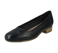 Clarks Ladies Flat Loafer Shoes Juliet Cedar - Black Leather - UK Size 8D - EU Size 42 - US Size 10.5M