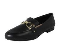 Clarks Ladies Leather Loafers Tamna Trim - Black Leather - UK Size 6.5D - EU Size 40 - US Size 9M
