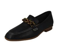 Clarks Ladies Loafer Style Smart Shoes Sarafyna Iris - Navy Leather - UK Size 6.5E - EU Size 40 - US Size 9W