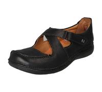 Clarks Ladies Unstructured by Clarks Hook and Loop Casual Shoes Un Loop Strap - Black - UK 5