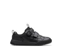 Clarks Laser Cross Kid Black Leather Riptape, School Shoes | Size: 1.5-Standard Fit Clarks Black 1.5-Standard Fit
