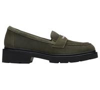 Clarks Womens Lauryl Step Dark Olive Suede Loafers,Slip Ons Suede Casual
