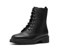 Clarks Premium Women's Lauryl West Combat Boot, Black Leather, 4 UK