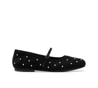Clarks Livia Stud Black Suede Bar Shoes Black 7-Standard Fit