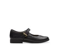 Clarks Lock Magic Kid Black Leather Mary Jane, Riptape, School Shoes | Size: 8-Wide Fit Clarks Black 8-Wide Fit