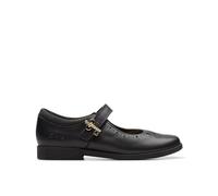 Clarks Lock Magic Kid Leather Shoes in Black Size 1