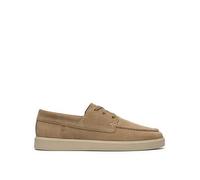Clarks Lockford Boat Suede Shoe, Beige, Size 10, Men Beige