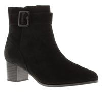 Clarks Loken Wp Women's Black Leather Zip Ankle Boots, Size: 3.5