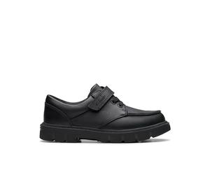 Clarks Lorcam Edge K Childrens Black Leather, 2