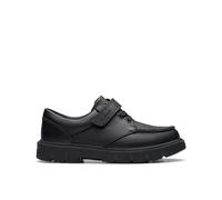 Clarks Lorcam Edge K Oxford Flat, Black Leather, 2.5 UK