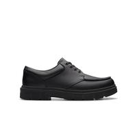 Clarks Lorcam Edge Youth Leather Shoes in Black Size 6