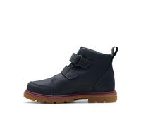 Clarks Lorcam Hi Kid Navy Ankle Boots, Riptape in Blue | Size: 9.5-Wide Fit Clarks Blue 9.5-Wide Fit