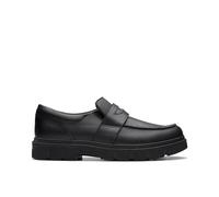 Clarks LorcamCraft Y Childrens Black Leather, 4