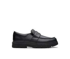 Clarks LorcamCraft Y Childrens Black Leather, 4