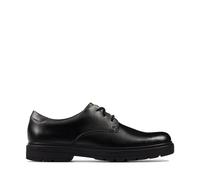 CLARKS Loxham Derby Y Boys Senior School Shoes 4.5 UK Black