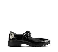 Clarks Loxham Walk Youth Leather Shoes in Black Patent Standard Fit Size 6½