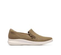 Clarks Lynell Sky Stone Nubuck Slip Ons In Beige Beige 5.5-Standard Fit