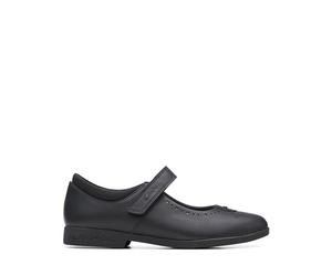 Clarks Magic Step Bar Older Leather Shoes in Black Wide Fit Size 13