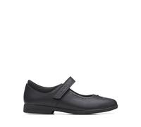 Clarks Magic Step Bar Older Leather Shoes in Black Wide Fit Size 3.5