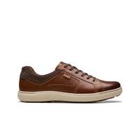 Clarks Mapstone Lace Tan Leather Lace Up,trainers In Brown Brown 7.5-Wide Fit