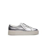Clarks Mayhill Walk Metallic Flatform Trainer - Silver, Silver, Size 7, Women Ilver