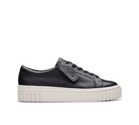 Clarks Womens Mayhill Walk Black Leather Trainers,Lace Up