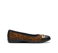 Clarks Womens Meadow Rose Leopard Print Slip Ons,Ballet Pumps Suede Casual