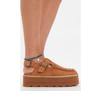 Clarks Meare Easy Elevated Mules at Free People in Tan Suede, Size: US 8 - female