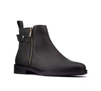 Clarks Memi Lo Womens UK 7 D EU 41 Black Leather Eco Friendly Zip Up Ankle Boots